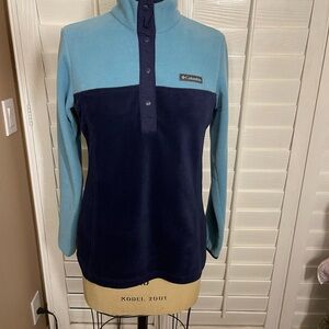 Columbia Women's Two-Tone Fleece Pullover - Blue and Navy